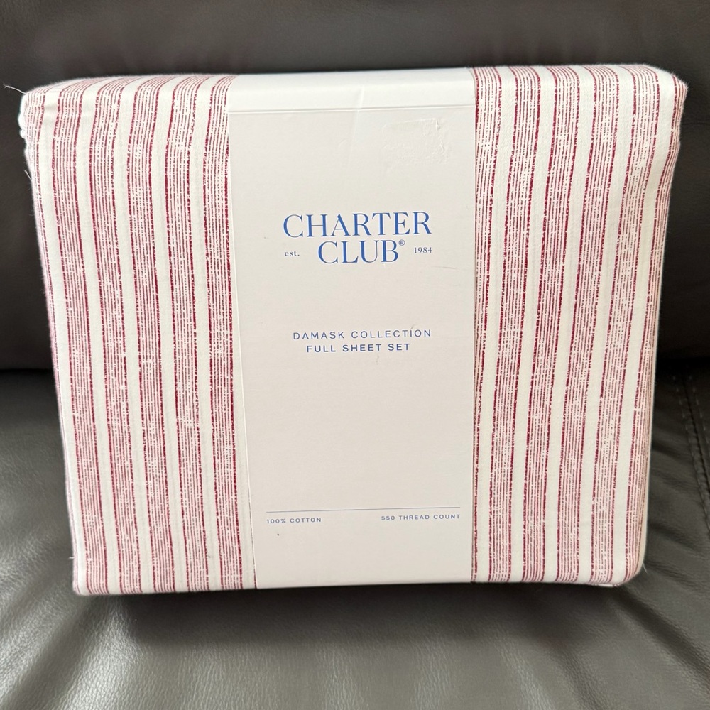 NWT Charter Club 550 Thread Count 100% Cotton 4-Pc. Sheet Set, Full